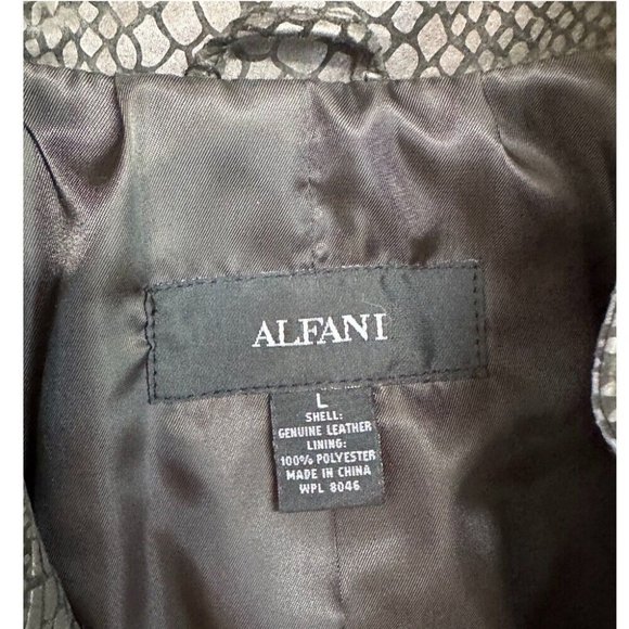 Alfani snakeskin print leather jacket coat SIZE LARGE - Picture 4 of 4